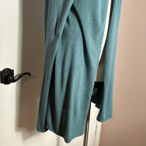 ❌Eileen Fisher Open Long Cardigan Sweater Silk Blend Blueish Green Small - Picture 5 of 9